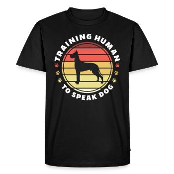 Drôle de chien dresseur de chien école de chien - T-shirt Premium bio Homme - noir - Devant - Nico (187cm)