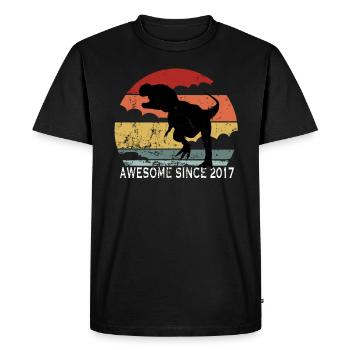 3ème anniversaire enfants année de naissance 2017 dinosaure - T-shirt Premium bio Homme - noir - Devant - Nico (187cm)