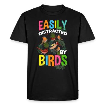 Funny bird watching bird watcher birds - Men's Premium Organic T-Shirt - black - Front - Nico (187cm)