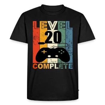 20e anniversaire - T-shirt Premium bio Homme - noir - Devant - Nico (187cm)