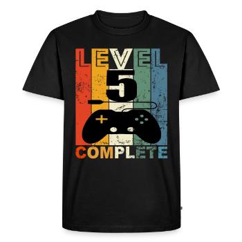 5e anniversaire gaming gamer cadeau d’anniversaire - T-shirt Premium bio Homme - noir - Devant - Nico (187cm)