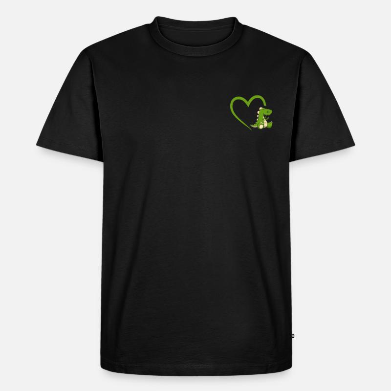 Dinosaurier Herz Dino Mittelfinger Geschenk - Männer Premium Bio T-Shirt - Schwarz