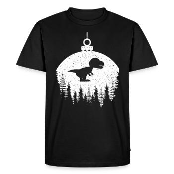 Dinosaur Dino Christmas Bauble Christmas Ball - Men's Premium Organic T-Shirt - black - Front - Nico (187cm)