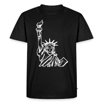 Statue de la liberté USA - T-shirt Premium bio Homme - noir - Devant - Nico (187cm)