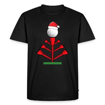 Golf Santa Hat Golf Christmas Tree - Men's Premium Organic T-Shirt - black - Front - Nico (187cm)