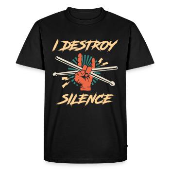 Cadeau drôle de groupe de batteur de batterie - T-shirt Premium bio Homme - noir - Devant - Nico (187cm)