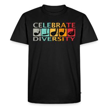 Celebrate Diversity Golfer Joke Vintage Golf - Men's Premium Organic T-Shirt - black - Front - Nico (187cm)