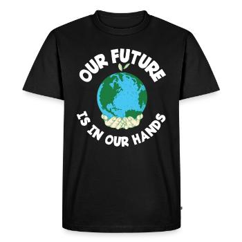 L'avenir est entre nos mains Protection de l'environnement - T-shirt Premium bio Homme - noir - Devant - Nico (187cm)
