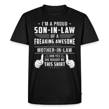 Meilleur gendre fils belle-mère cadeau - T-shirt Premium bio Homme - noir - Devant - Nico (187cm)