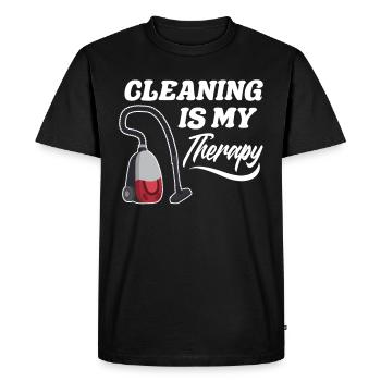Drôle de femme de ménage nettoyeuse ménage ménage ménage - T-shirt Premium bio Homme - noir - Devant - Nico (187cm)