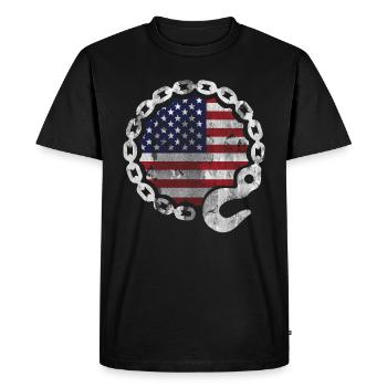 Funny tow truck tow truck driver gift - Men's Premium Organic T-Shirt - black - Front - Nico (187cm)