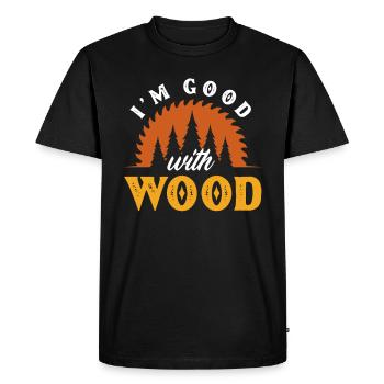 Drôle de menuisier menuisier menuisier bûcheron - T-shirt Premium bio Homme - noir - Devant - Nico (187cm)