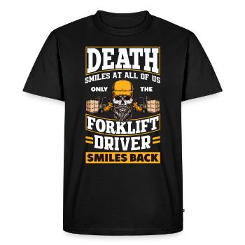 Funny forklift forklift driver gift - Men's Premium Organic T-Shirt - black - Front - Nico (187cm)