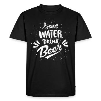 Bière bière bière bière buveur de bière - T-shirt Premium bio Homme - noir - Devant - Nico (187cm)