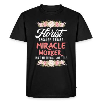 Cadeau de fleurs de jardinier fleuriste drôle fleuriste - T-shirt Premium bio Homme - noir - Devant - Nico (187cm)