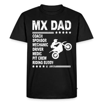 MX DAD Motocross Supercross Dirtbike Papa Gift - Men's Premium Organic T-Shirt - black - Front - Nico (187cm)