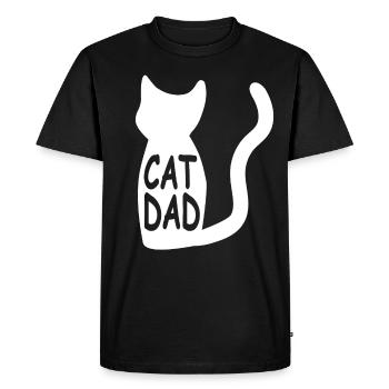 Chats Père Chats Papa CAT DAD - T-shirt Premium bio Homme - noir - Devant - Nico (187cm)