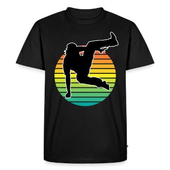 Silhouette de coureur de parkour freerunning parkour rétro - T-shirt Premium bio Homme - noir - Devant - Nico (187cm)