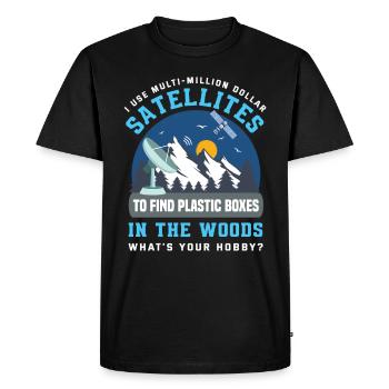 Drôle Geocacher Geocache Geocaching Gift - T-shirt Premium bio Homme - noir - Devant - Nico (187cm)