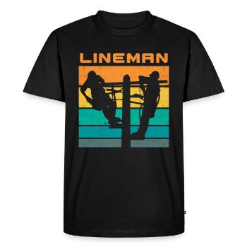 High voltage electrician electrician high voltage - Men's Premium Organic T-Shirt - black - Front - Nico (187cm)