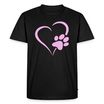 Chiens pattes de coeur chiots cadeau de pattes - T-shirt Premium bio Homme - noir - Devant - Nico (187cm)