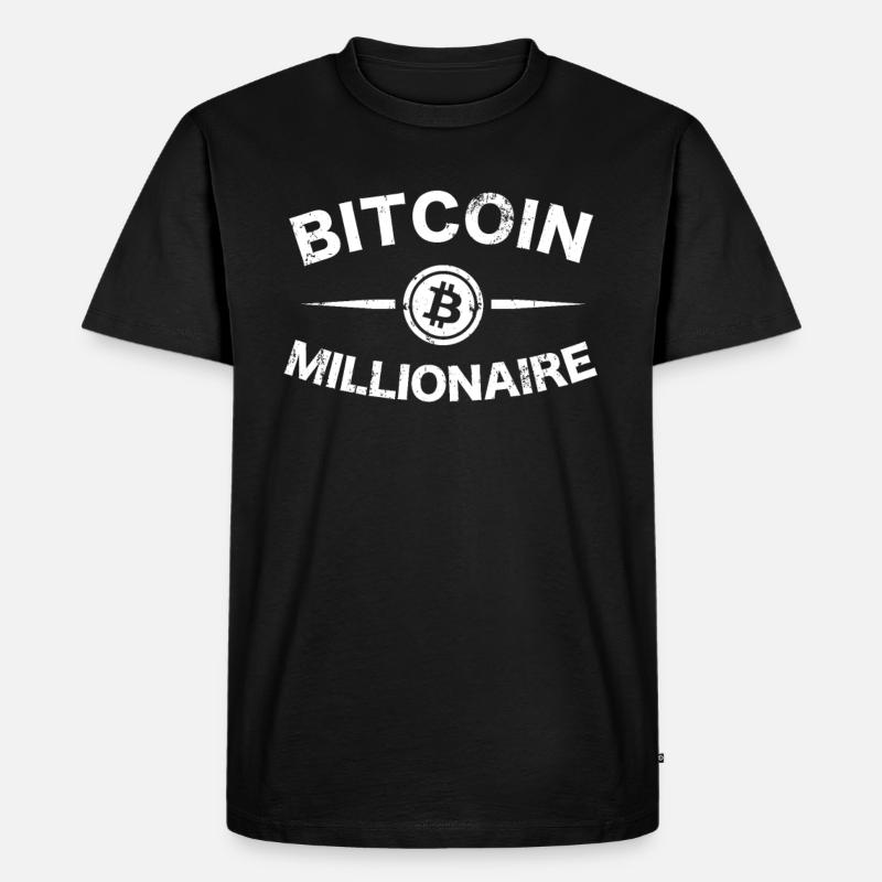 Bitcoin Millionaire - Bitcoin Button - Bitcoins - T-shirt Premium bio Homme - noir