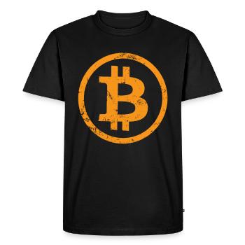 Bitcoin Button cryptocurrencies Bitcoins - Men's Premium Organic T-Shirt - black - Front - Nico (187cm)