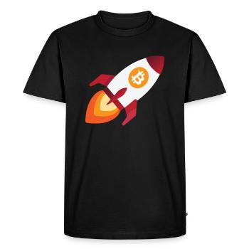 Bitcoin rocket - cryptocurrency crypto bitcoins - Men's Premium Organic T-Shirt - black - Front - Nico (187cm)