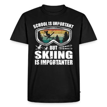 Ski Skieur Rétro Ski Lunettes Ski Vacances Ski - T-shirt Premium bio Homme - noir - Devant - Nico (187cm)