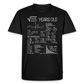 15th birthday math gift idea square root - Men's Premium Organic T-Shirt - black - Front - Nico (187cm)