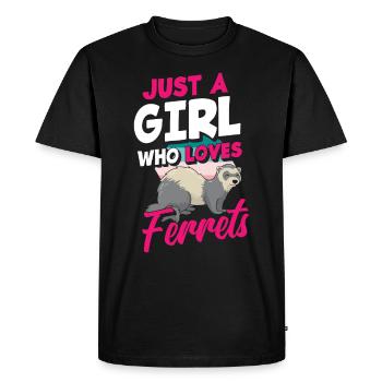 Propriétaire de furet drôle, amoureux de furet - T-shirt Premium bio Homme - noir - Devant - Nico (187cm)