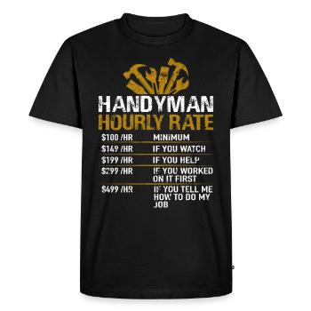 Handyman Hourly Rate Handyman Handyman - Men's Premium Organic T-Shirt - black - Front - Nico (187cm)