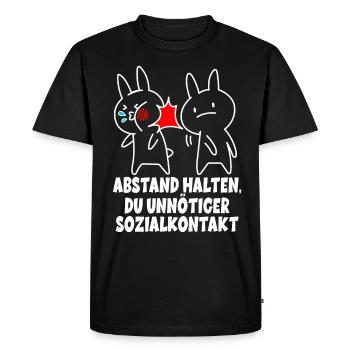 Gardez vos distances. Contact social inutile - lapins - T-shirt Premium bio Homme - noir - Devant - Nico (187cm)