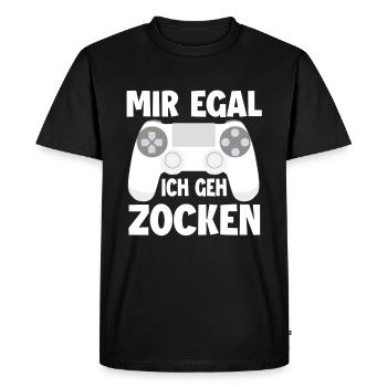 Zocken - Männer Premium Bio T-Shirt - Schwarz - Vorne - Nico (187cm)