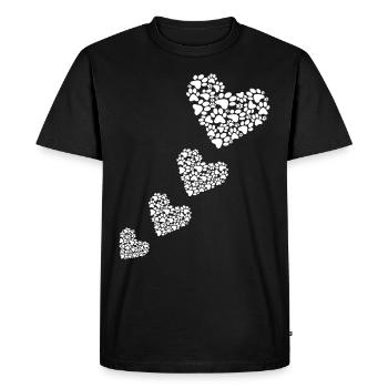 Coeur de patte de chien - T-shirt Premium bio Homme - noir - Devant - Nico (187cm)