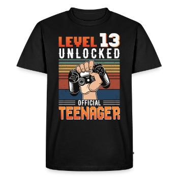 13ème anniversaire garçons adolescents d’anniversaire gamer - T-shirt Premium bio Homme - noir - Devant - Nico (187cm)