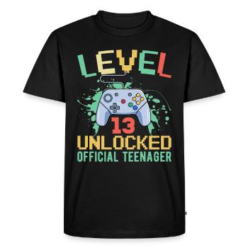 13ème anniversaire garçons adolescents d’anniversaire gamer - T-shirt Premium bio Homme - noir - Devant - Nico (187cm)