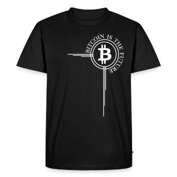 Bitcoin Cross Bitcoin Is The Future Cryptocurrency - Men's Premium Organic T-Shirt - black - Front - Nico (187cm)