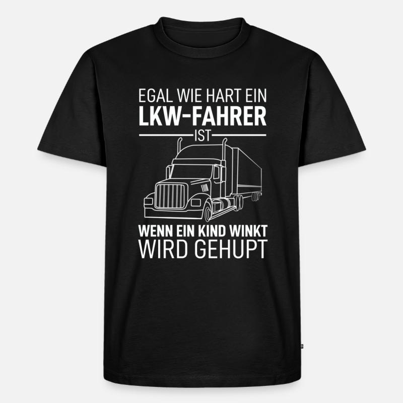 Trucker - Männer Premium Bio T-Shirt - Schwarz