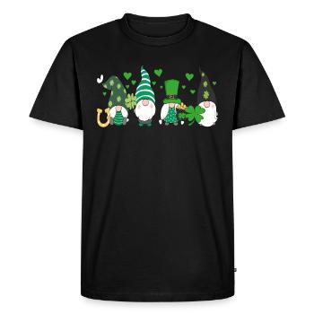 St Patrick’s Day Nains Lutins trèfle - T-shirt Premium bio Homme - noir - Devant - Nico (187cm)