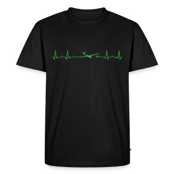 Planeurs Planeurs Rythme cardiaque - T-shirt Premium bio Homme - noir - Devant - Nico (187cm)