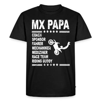 MX Papa Freestyle Motocross Dirtbike Papa Geschenk - Männer Premium Bio T-Shirt - Schwarz - Vorne - Nico (187cm)