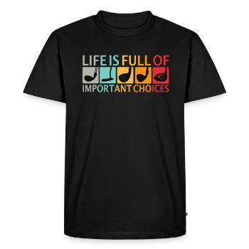 Golfer Life Is Full Of Important Choices Saying - Men's Premium Organic T-Shirt - black - Front - Nico (187cm)