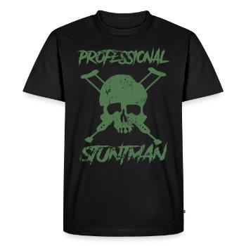 Professional Stuntman Skull with Crutches - Men's Premium Organic T-Shirt - black - Front - Nico (187cm)