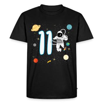 11ème anniversaire 11 ans astronaute Planète de l’espace - T-shirt Premium bio Homme - noir - Devant - Nico (187cm)
