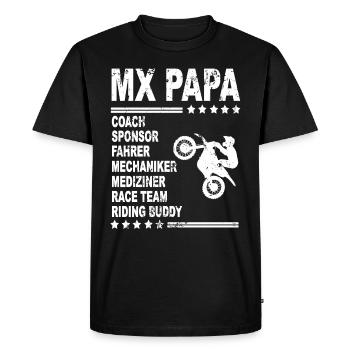 MX Papa Motocross Papa Geschenk - Männer Premium Bio T-Shirt - Schwarz - Vorne - Nico (187cm)