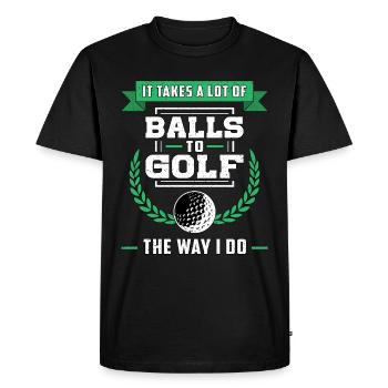 Golf golf club golfeurs golfball balle - T-shirt Premium bio Homme - noir - Devant - Nico (187cm)