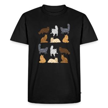 Maine Coon Chat Chat Chat - T-shirt Premium bio Homme - noir - Devant - Nico (187cm)