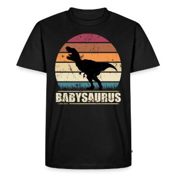 BébéSaurus dinosaure Bébé Dino cadeau de naissance - T-shirt Premium bio Homme - noir - Devant - Nico (187cm)