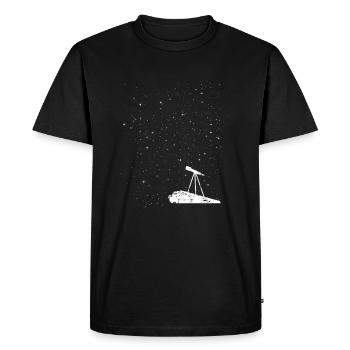 Télescope Astronomie Système solaire Astronome - T-shirt Premium bio Homme - noir - Devant - Nico (187cm)